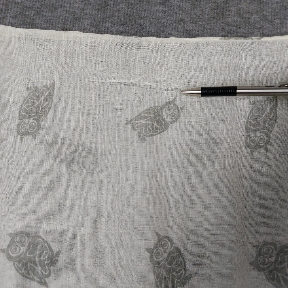 MANHATTAN SCARF COMPANY WOMENS WHITE GRAY SHEER INFINITY OWL PRINT SCARF 29×69